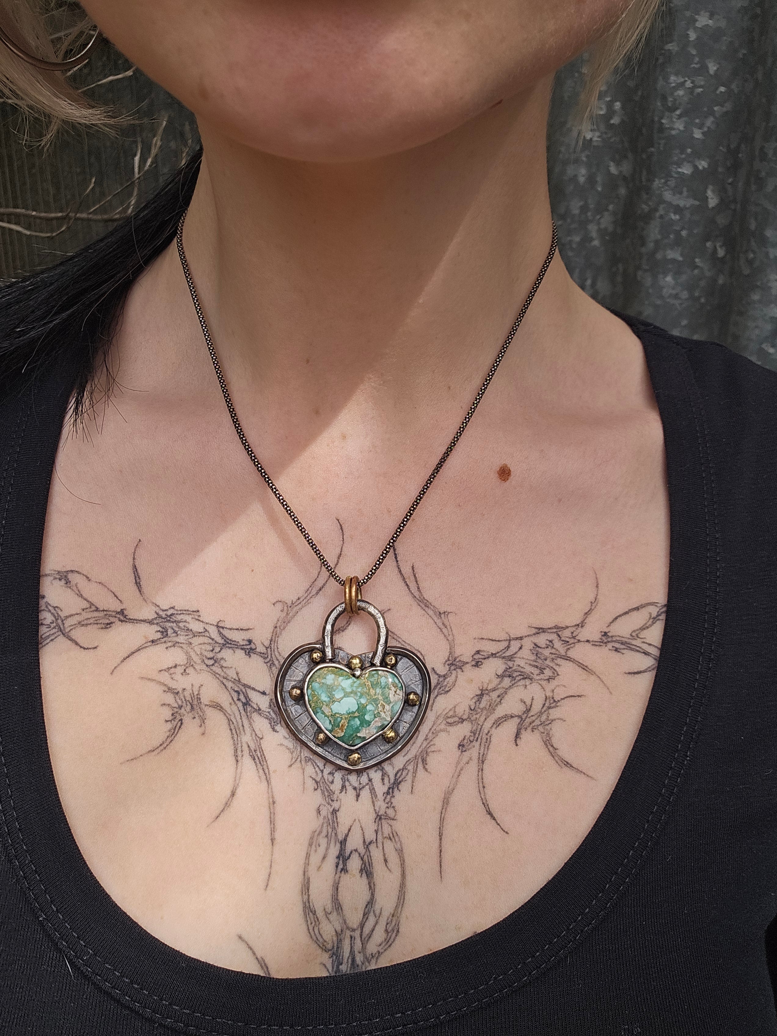 Sterling Silver Locked Heart Necklace