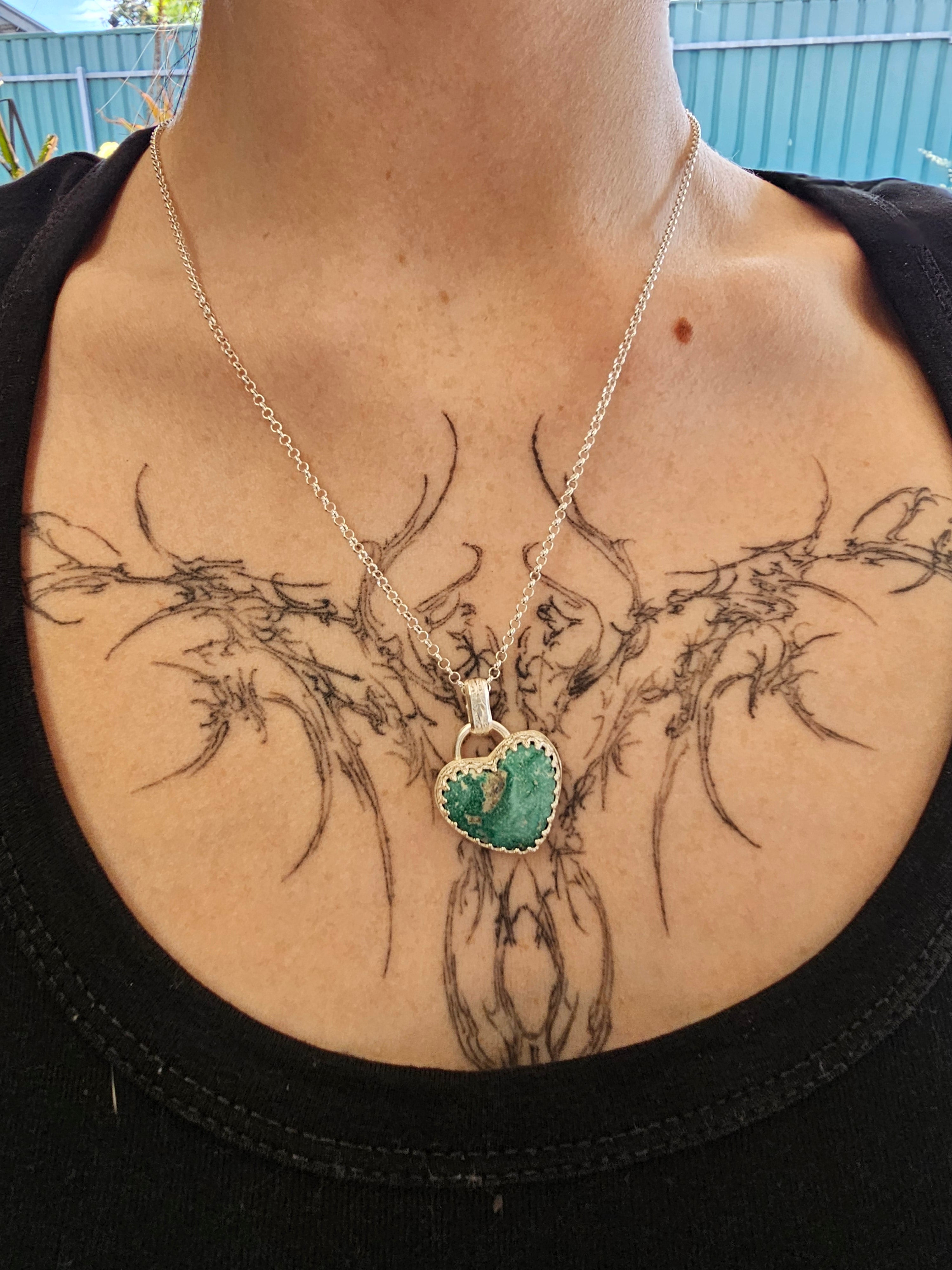 White Water Heart Necklace