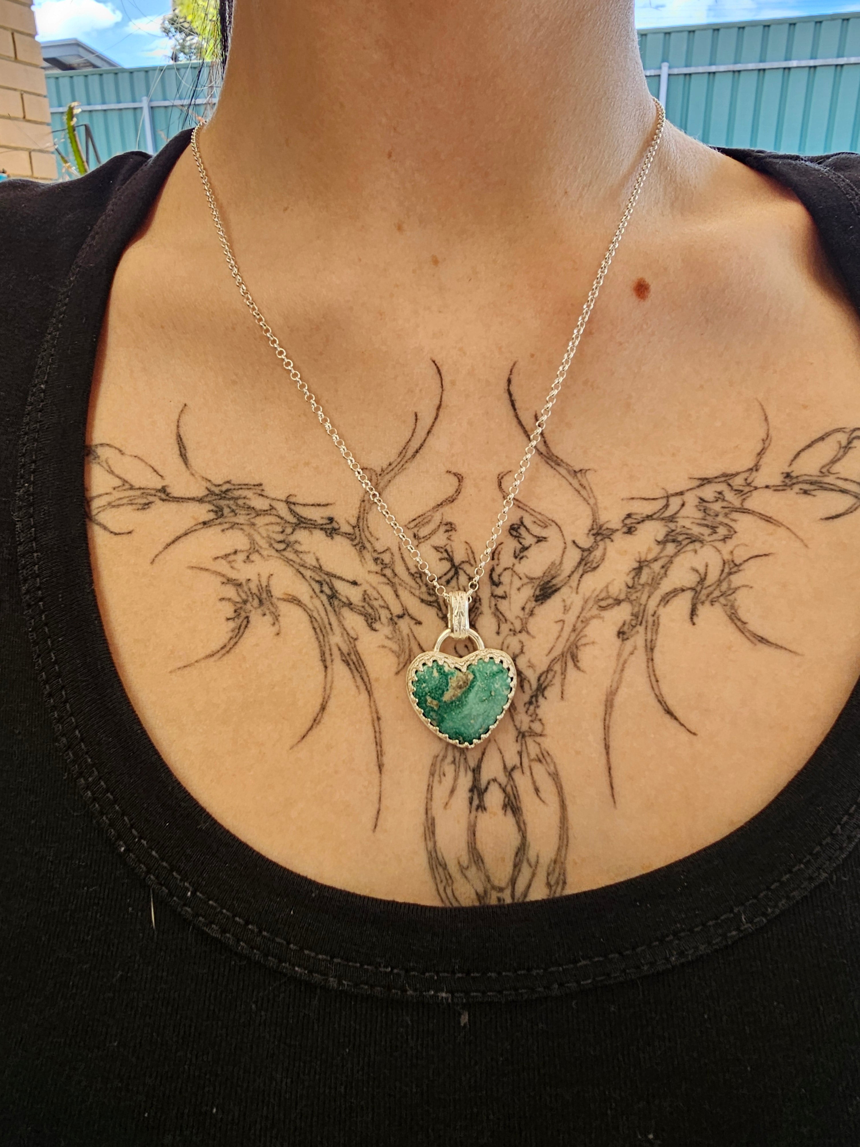 White Water Heart Necklace