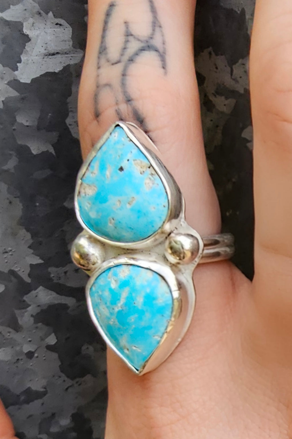 Double Teardrop Ring