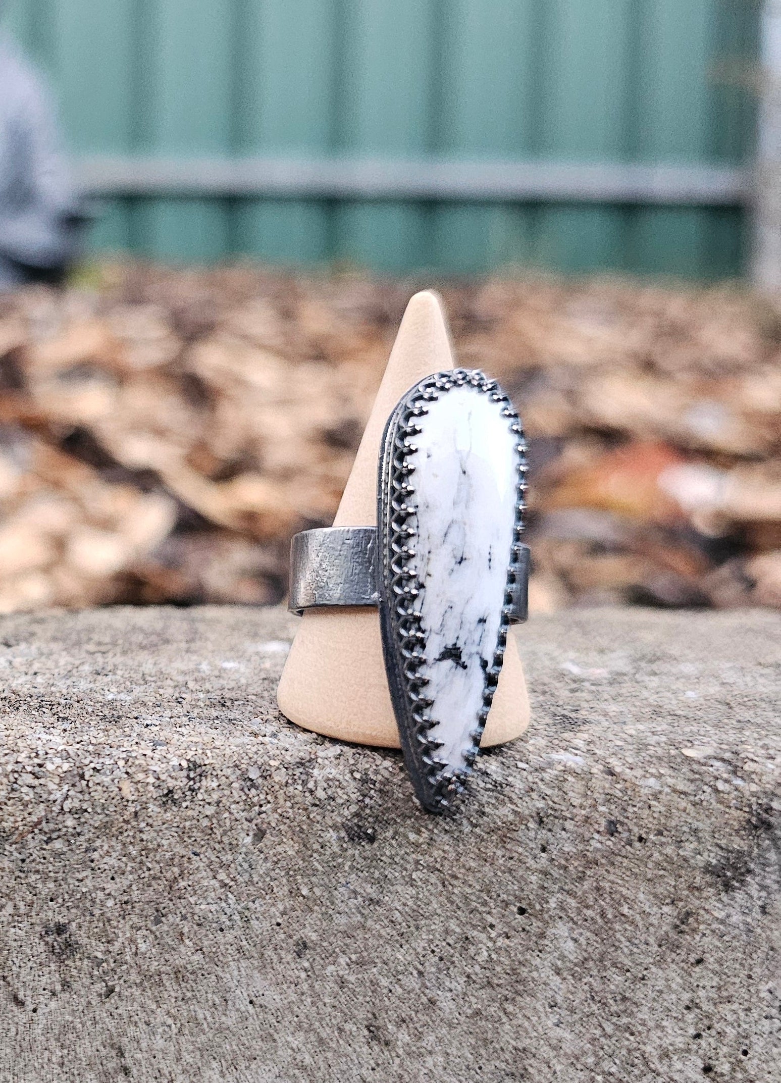 Fangs Out White Buffalo Ring