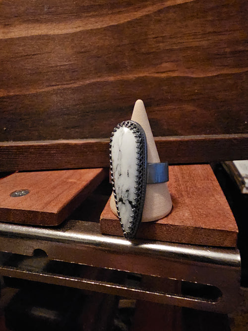 Fangs Out White Buffalo Ring